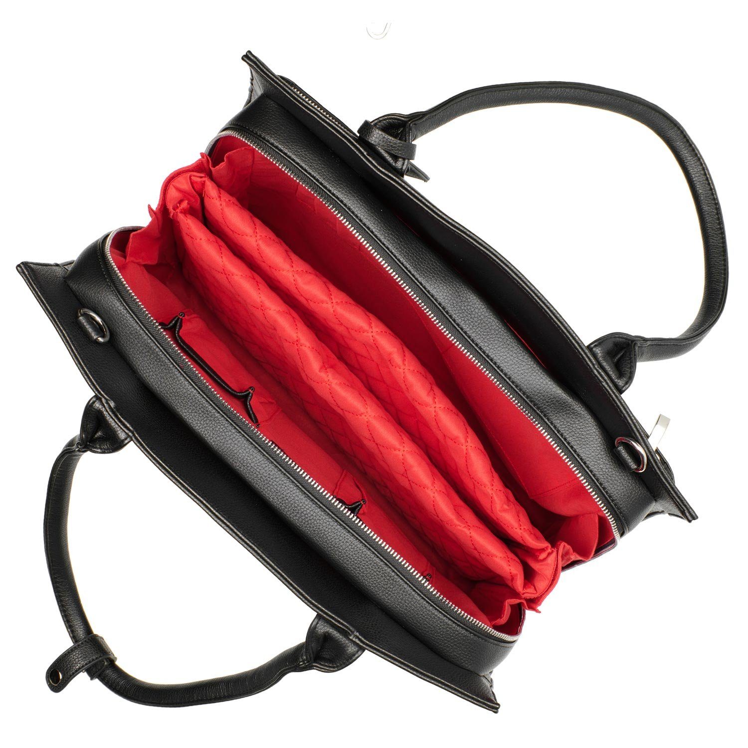 SOCHA Laptoptasche Iconic Black 15.6 Zoll, Businesstasche für Damen - herausnehmbares Laptopfach - extra leicht - Aktentasche mit Tragegurt
