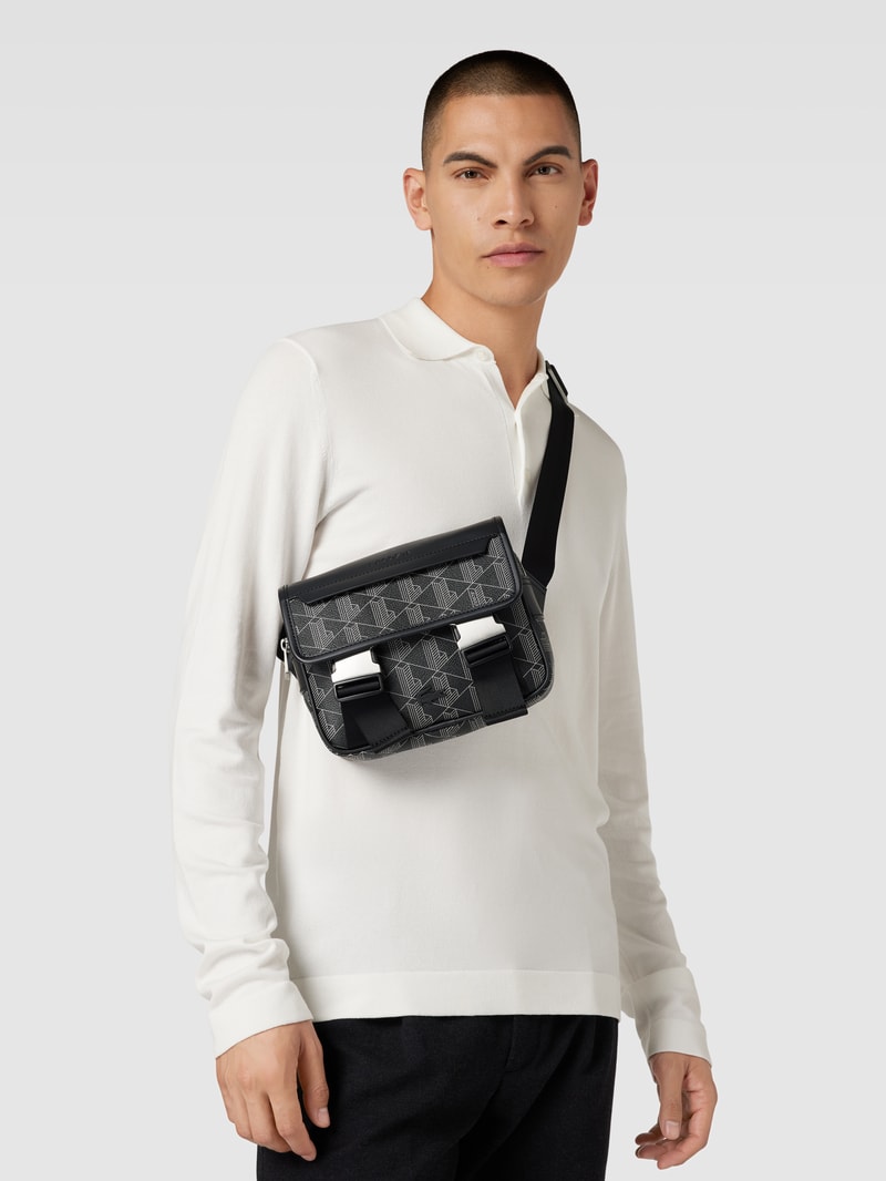 Bauchtasche mit Allover-Logo-Details in schwarz