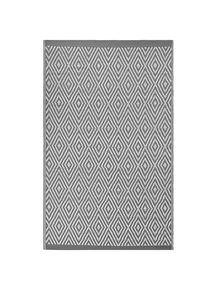 Beliani Outdoorteppich SIKAR in Grau/Weiß - (W) 120 x (H) 0.5 x (L) 180 cm günstig kaufen onesize
