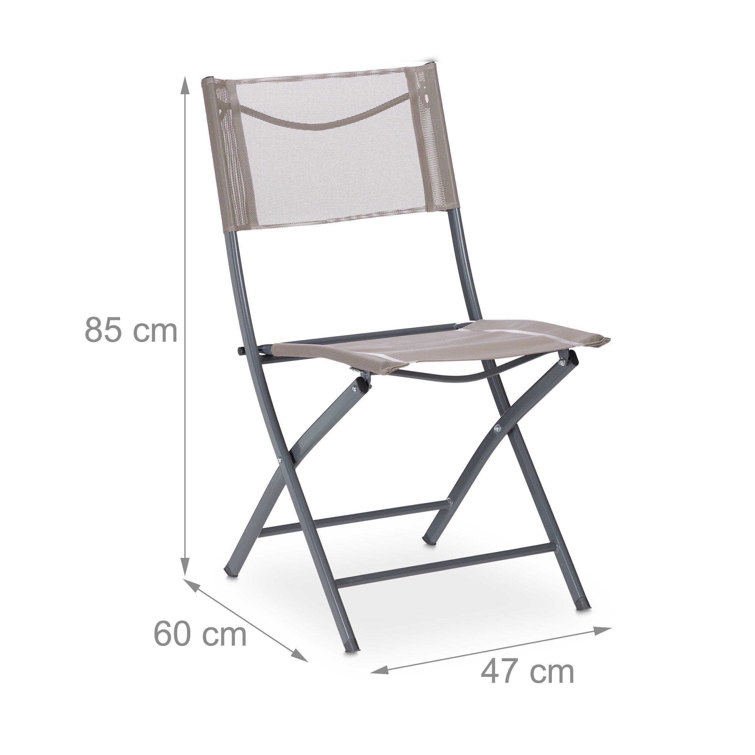 relaxdays Klappstuhl Gartenstuhl klappbar 2er Set