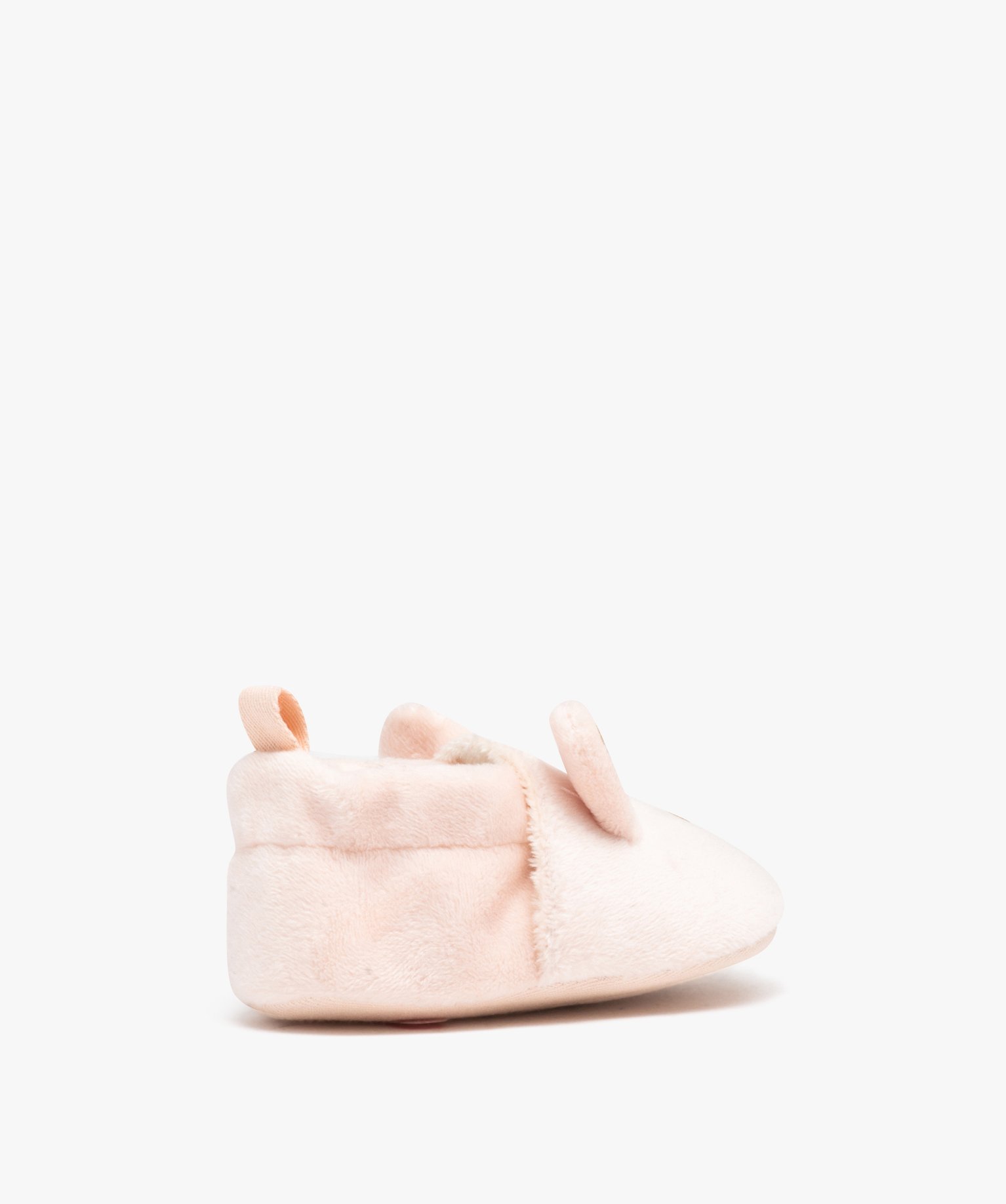 Chaussons de naissance bébé fille lapin en velours rose | GEMO