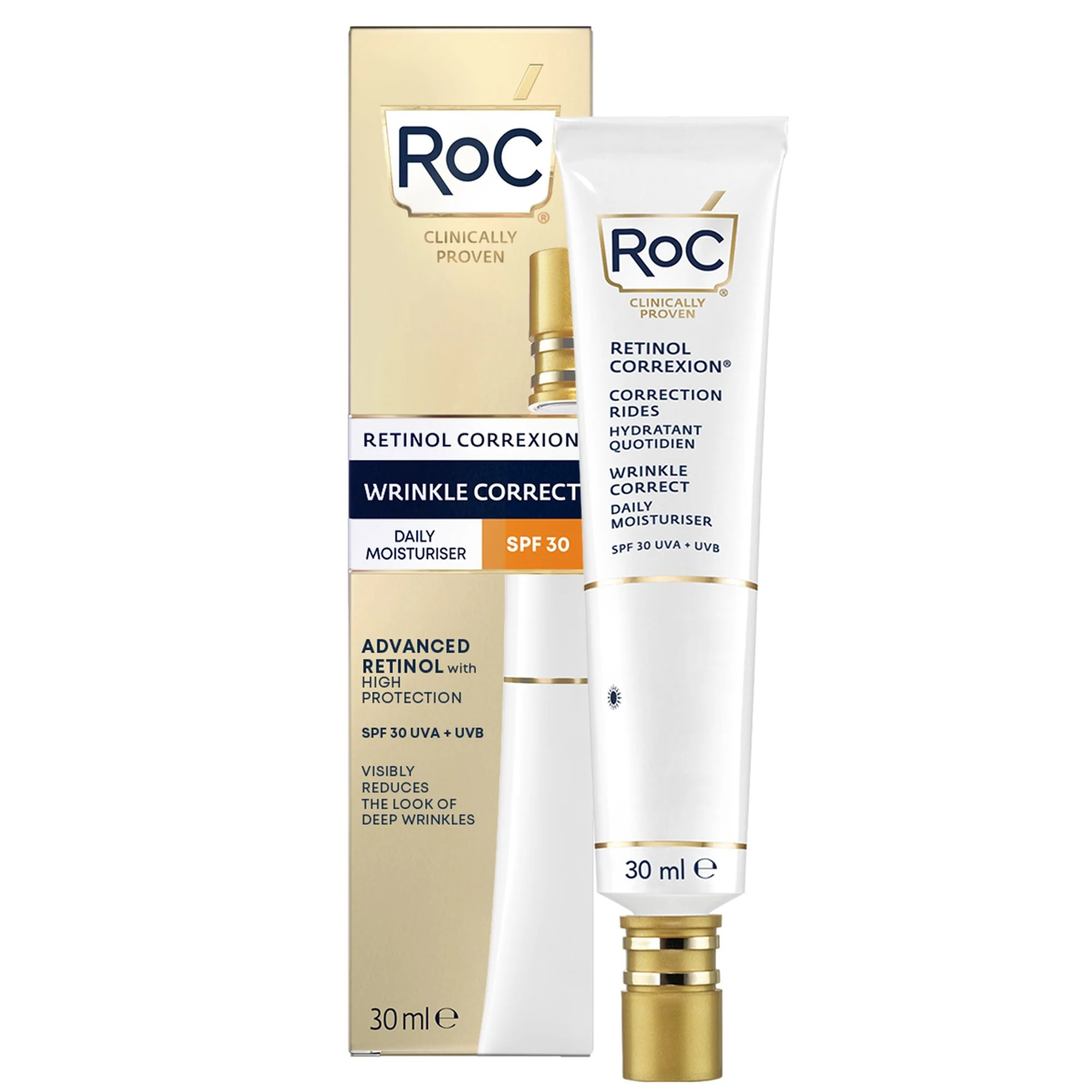 Retinol Correxion Wrinkle Correct Day Cream SPF30 - Denný krém proti vráskam, Hydratačný denný krém