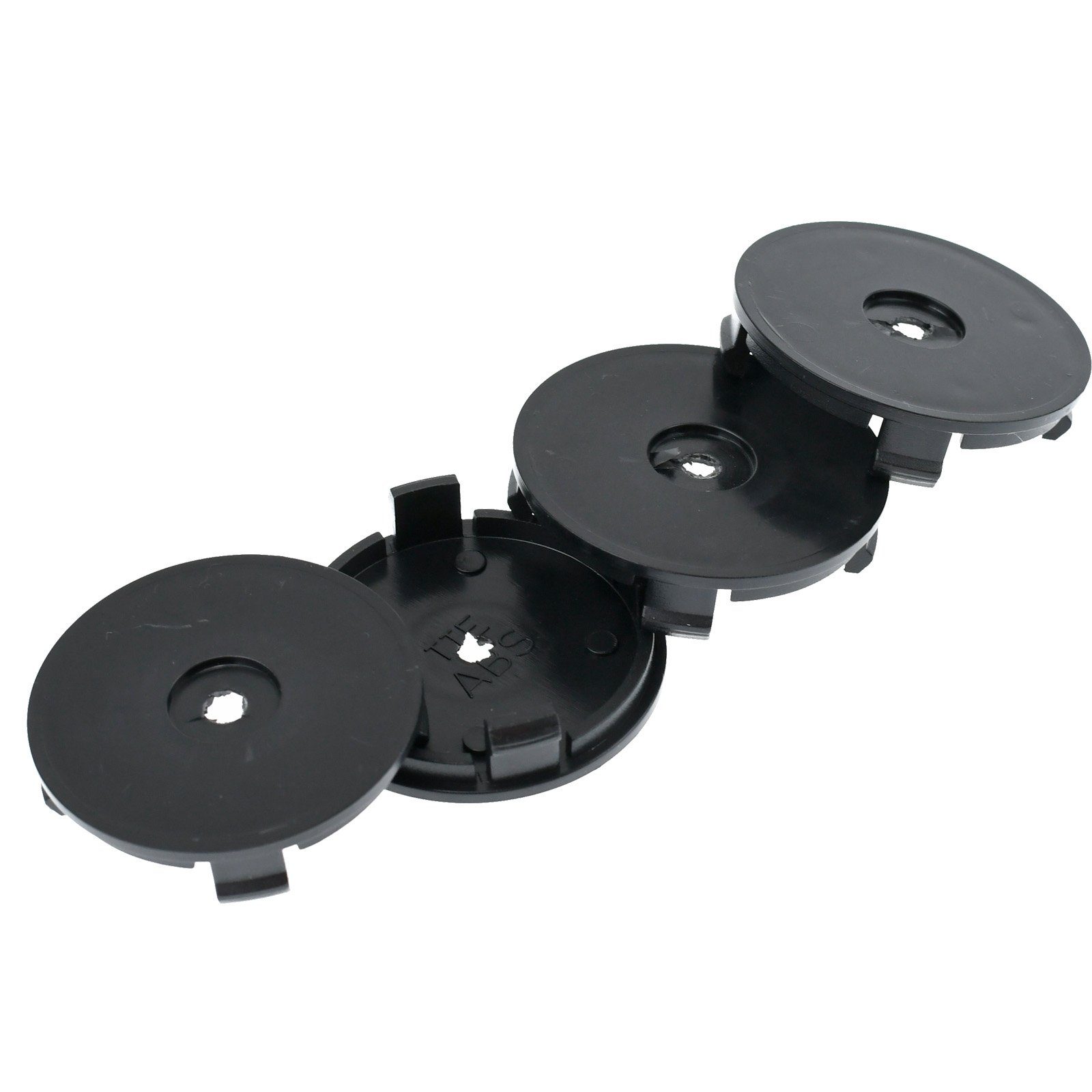 RKC Radkappe 4X 55,5mm Nabenkappen Radnaben Kappen Schwarz Flach für Borbet