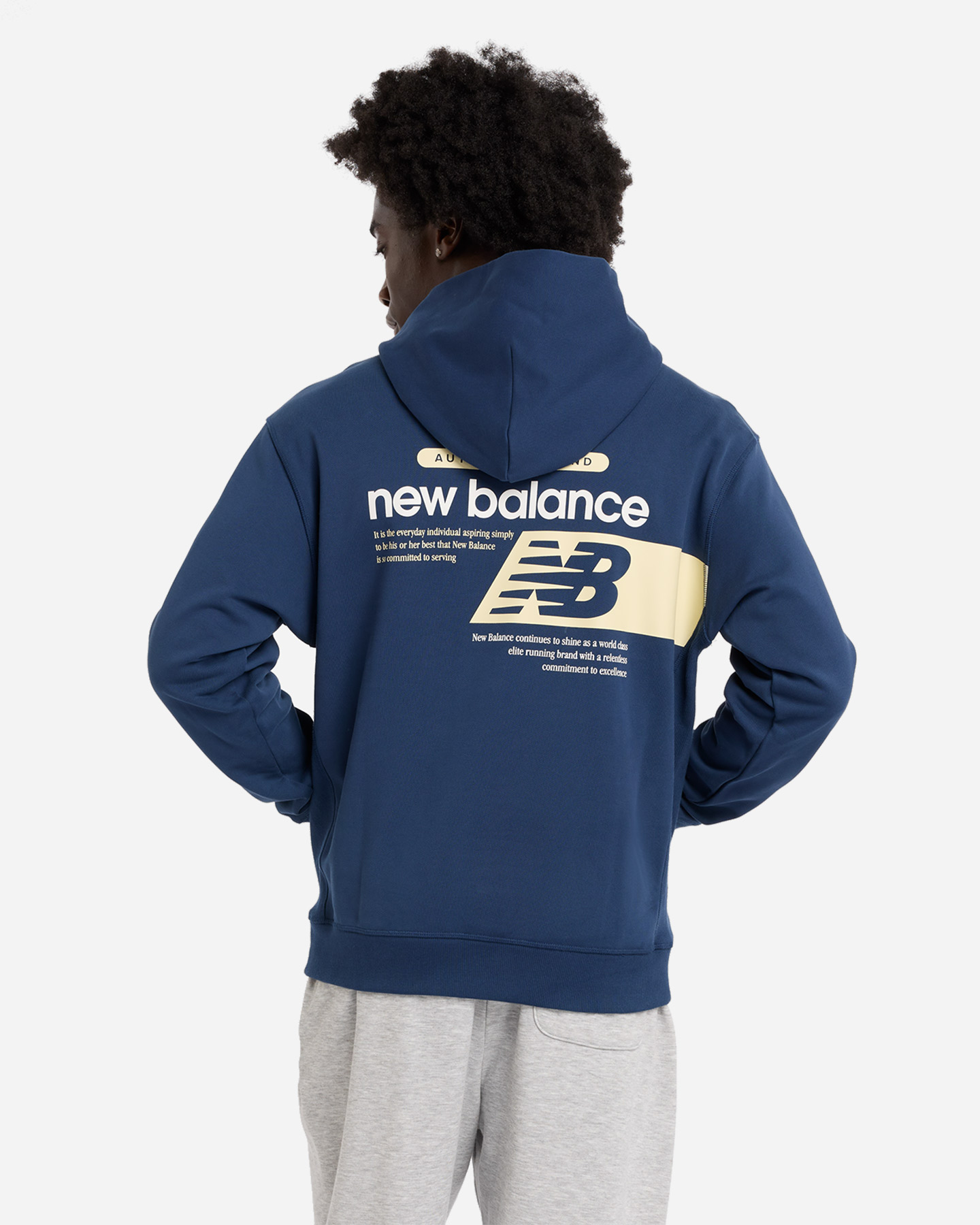 Felpa New Balance Relaxed Gfx Back Big Logo M MT43561NNY