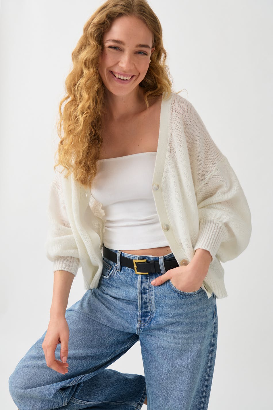 Sheer knitted cardigan