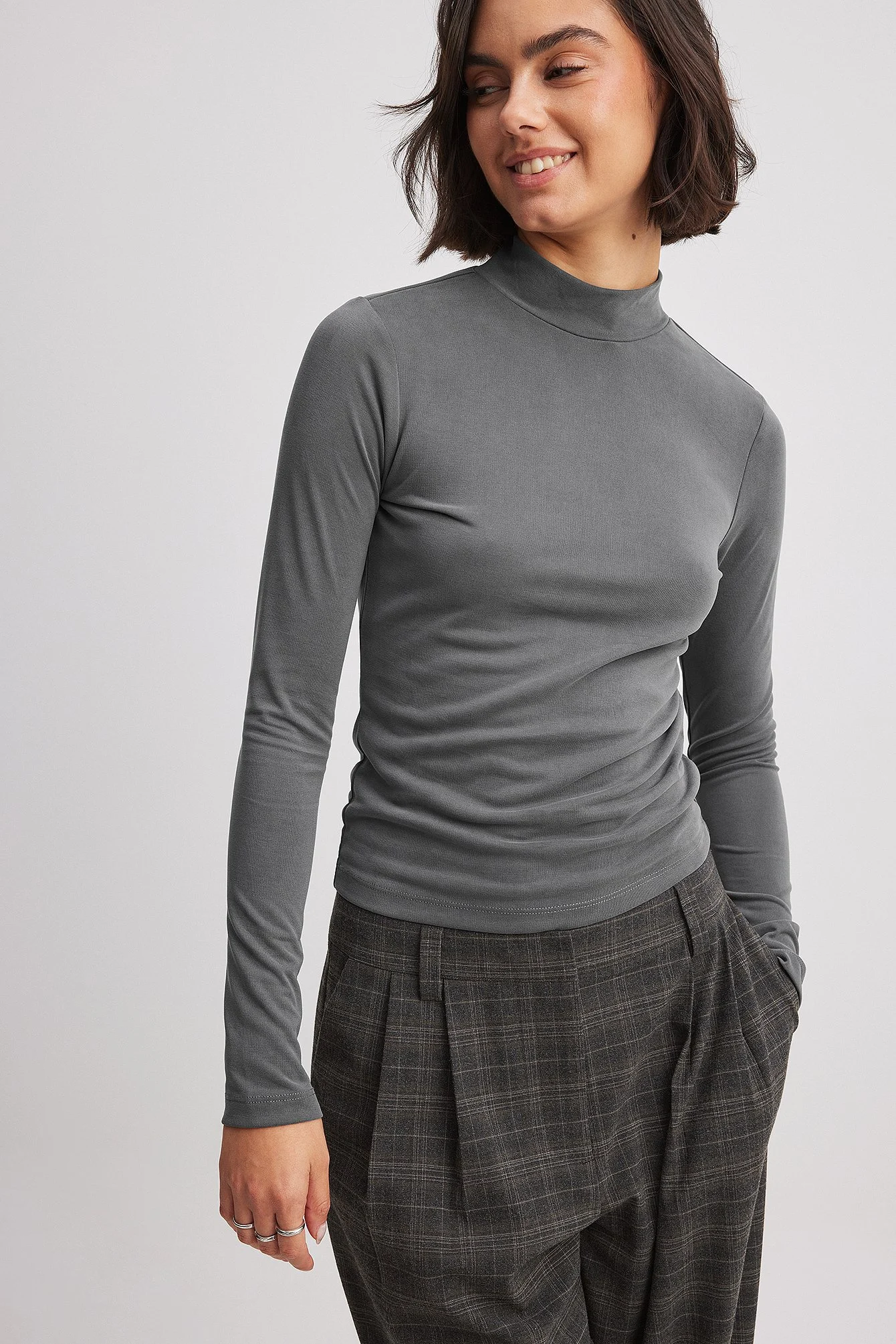 Jersey-Top mit Rollkragen