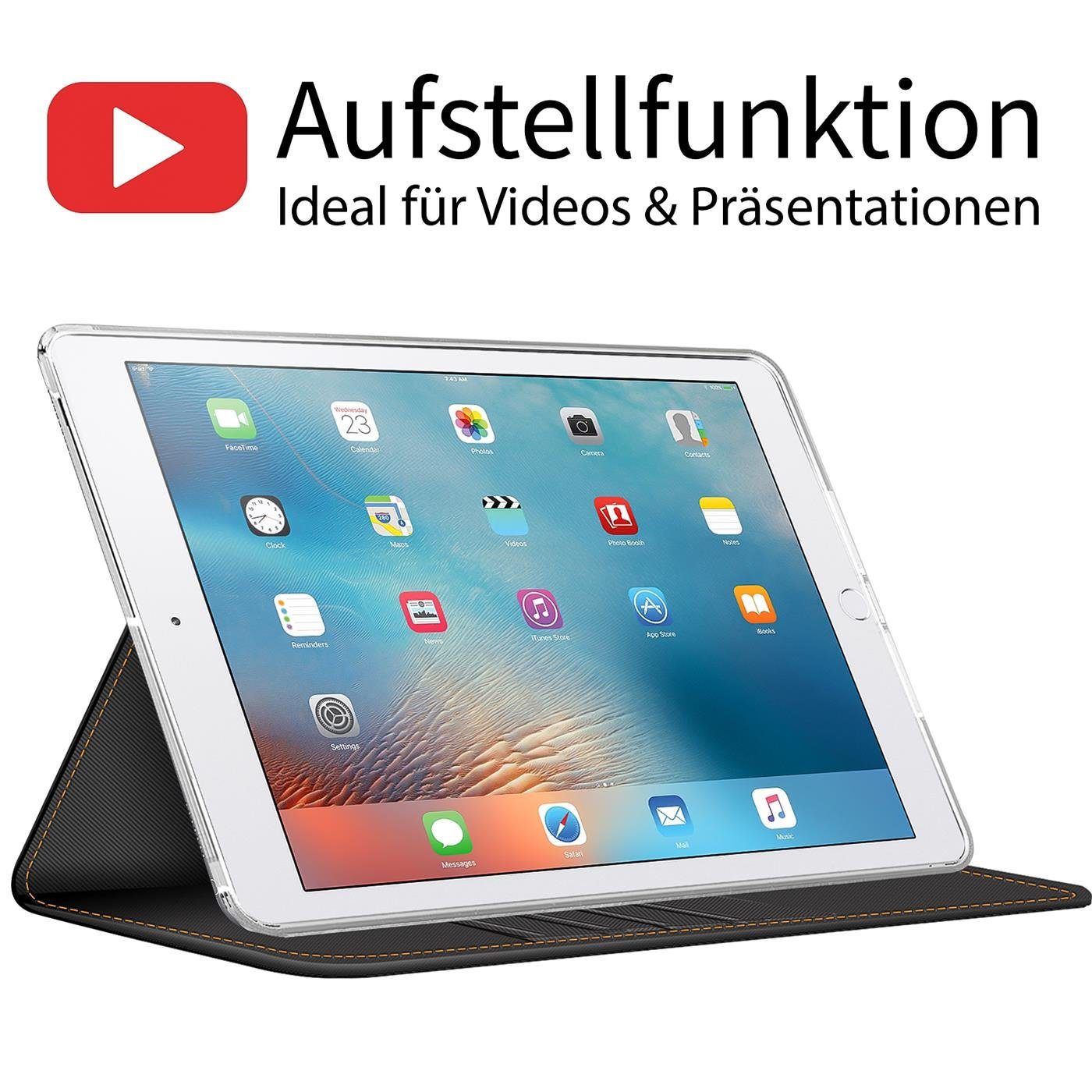 CoolGadget Tablet-Hülle Book Case Tablet Tasche für iPad (2017/2018) 24,6 cm (9,7 Zoll), Hülle Klapphülle Cover für Apple iPad (6. Generation) Schutzhülle