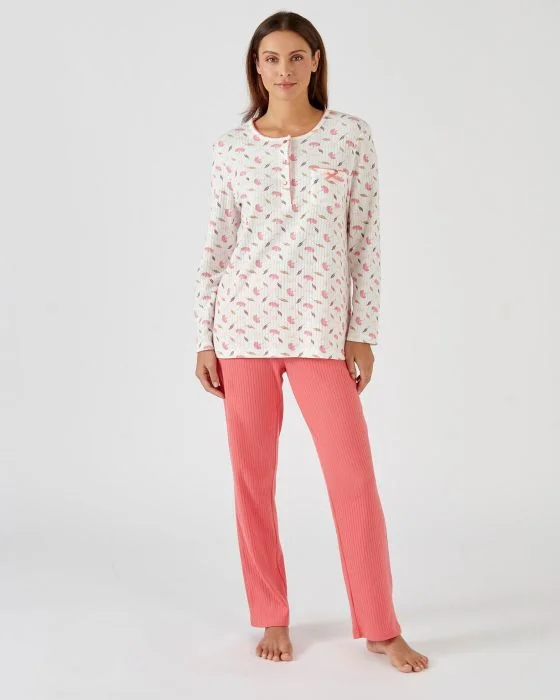 Pyjama à manches longues maille interlock imprimée