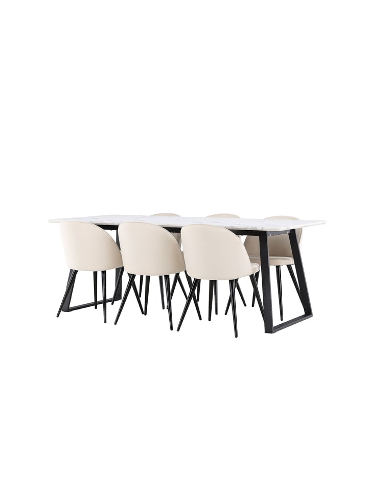ebuy24 Essgruppe Malaga (7-teilig) Beige 200 x 90 cm günstig kaufen onesize
