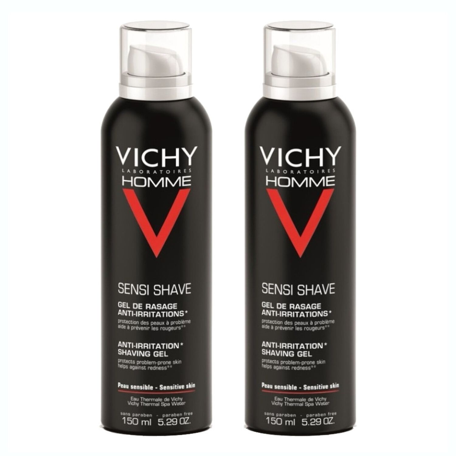 Vichy Gel à Raser Anti-Irritations Peaux Sensibles 2x150 ml