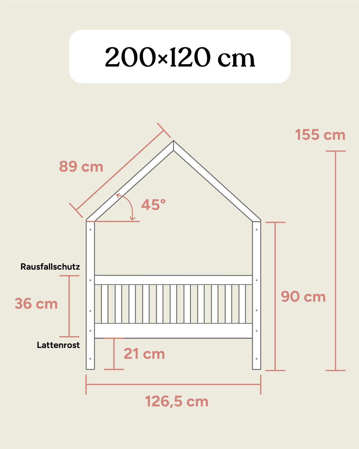Hausbett Buche Weiß