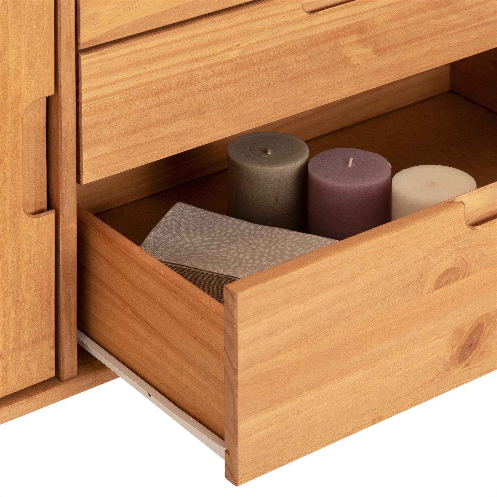 IDIMEX Sideboard TIVOLI, Sideboard Kommode Anrichte Kiefer massiv 2 Türen gebeizt skandinavisch