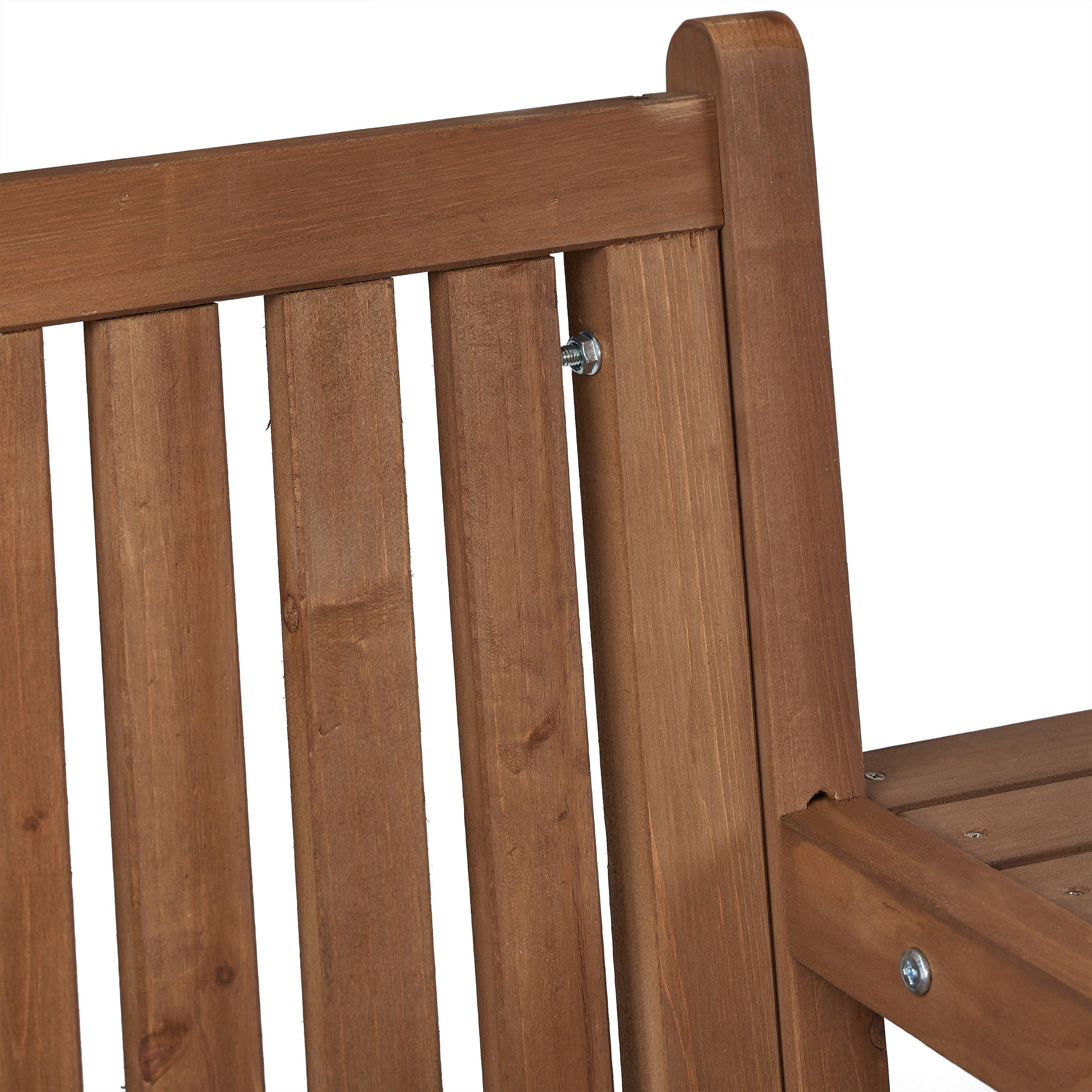 relaxdays Gartenbank Braune Gartenbank mit Tisch