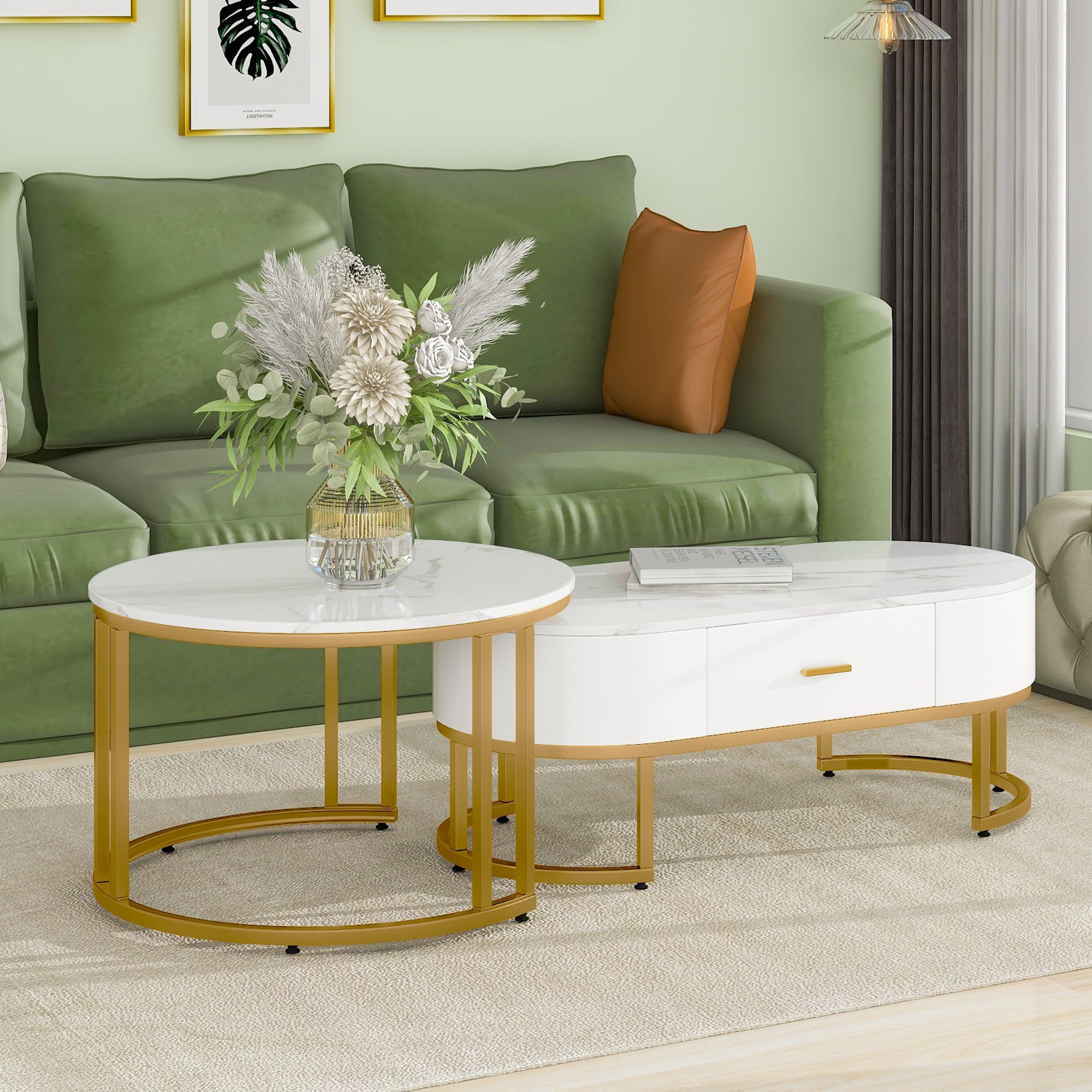 PFCTART Couchtisch Couchtisch 2 Stück Tischgestell Metallic Gold, Eleganter Couchtisch (2-St)