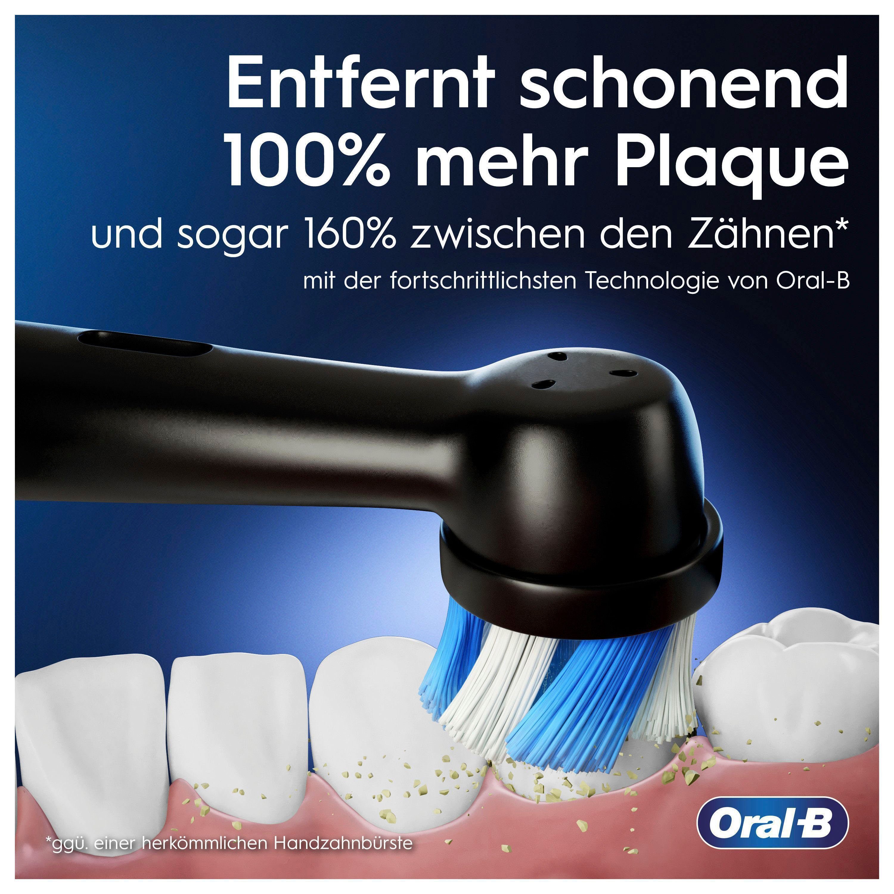 Oral-B Elektrische Zahnbürste iO 4, Aufsteckbürsten: 1 St., mit Magnet-Technologie, 4 Putzmodi, Reiseetui