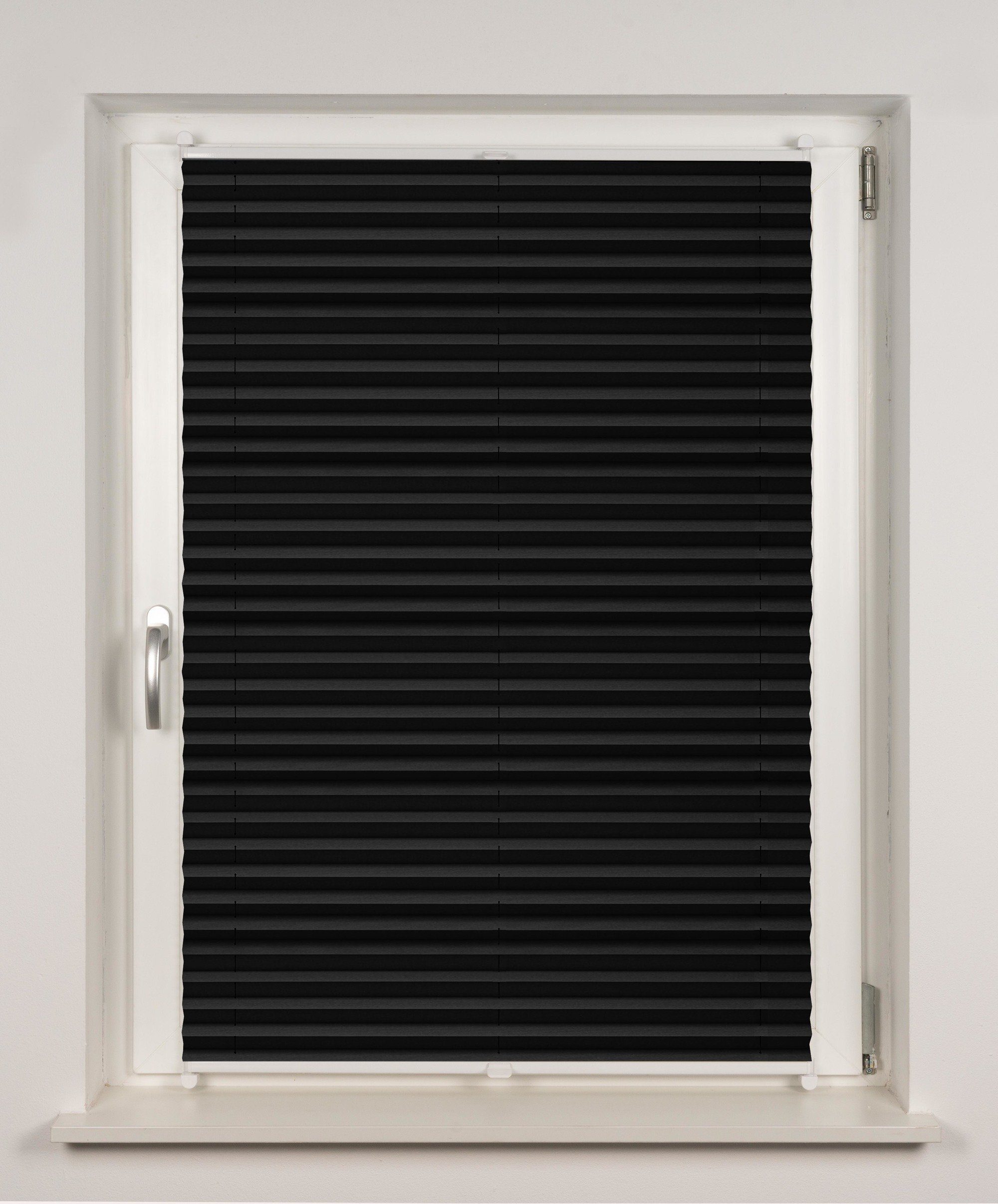 Plissee Basic Thermo, ondeco, ohne Bohren, verspannt, Klemmträger mit Feststellschraube