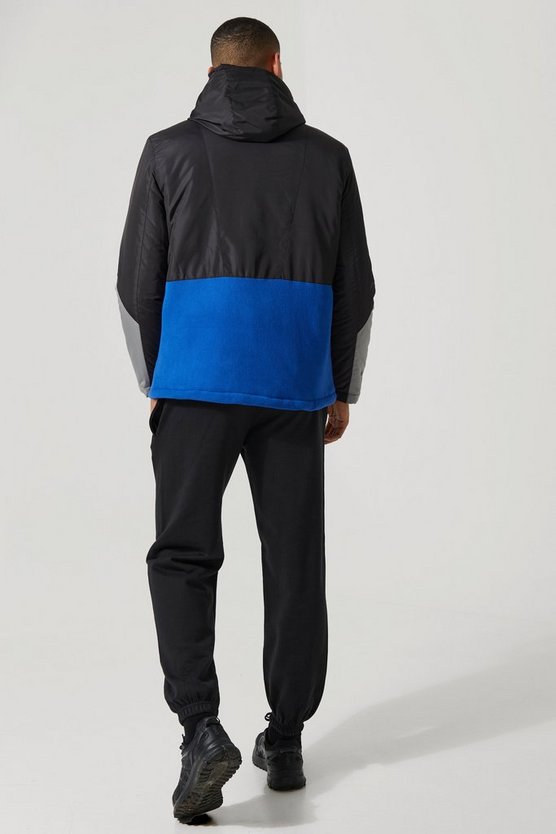 Lockere Colorblock Polar Fleece Jacke