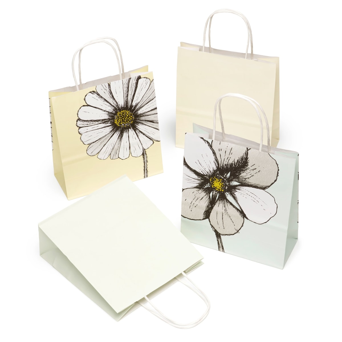 nature Geschenktaschen-Set 100 % Recycling, Größe Midi, 4 St