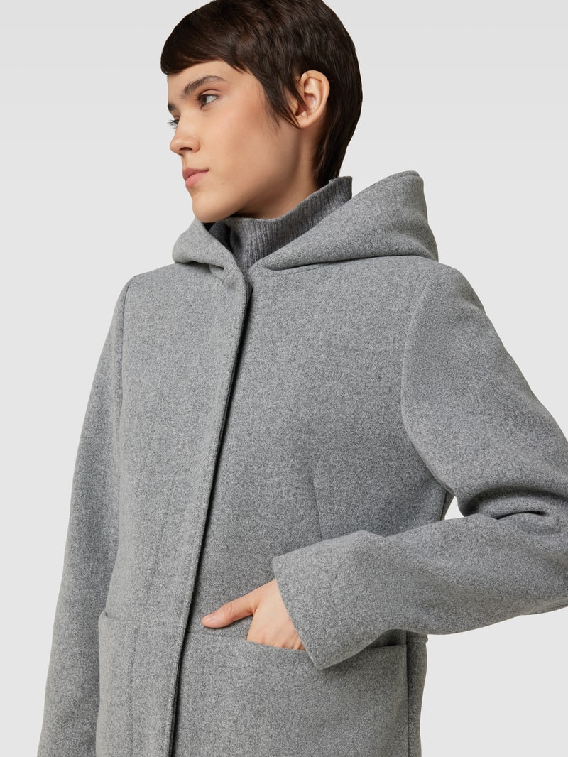 Kurzmantel mit Eingrifftaschen in silber