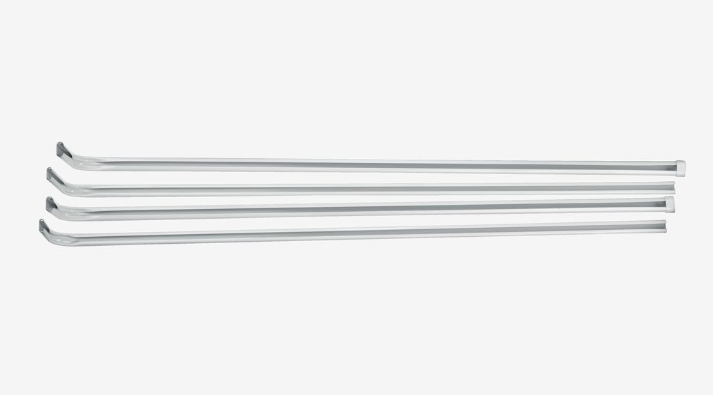 Varão duplo para cortina de 90-160cm, canto de 9 a 12cm, branco