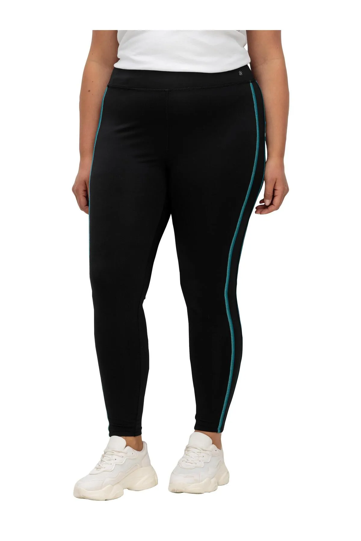 Sheego  Sport-Leggings - Schwarz - Mittlerer Bund