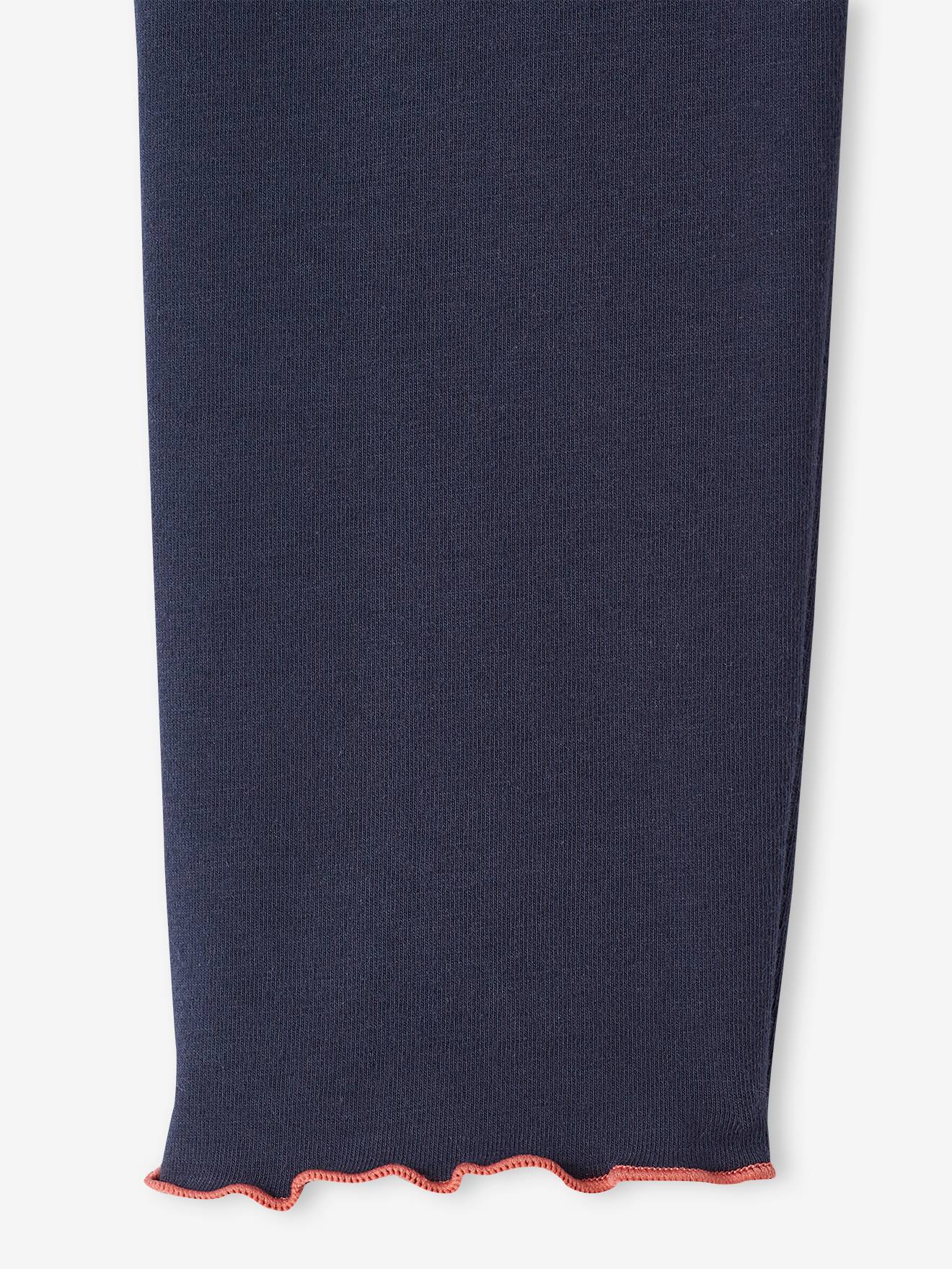 Chemise de nuit vichy en flanelle + legging uni carreaux bleu