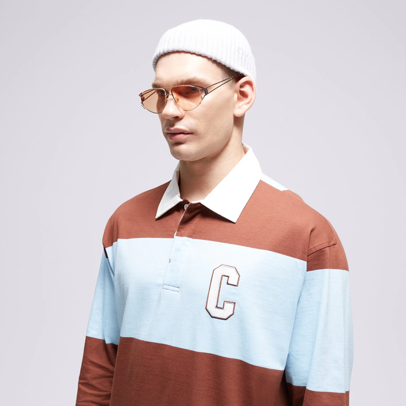 CHAMPION T-SHIRT STRIPED POLO Braun