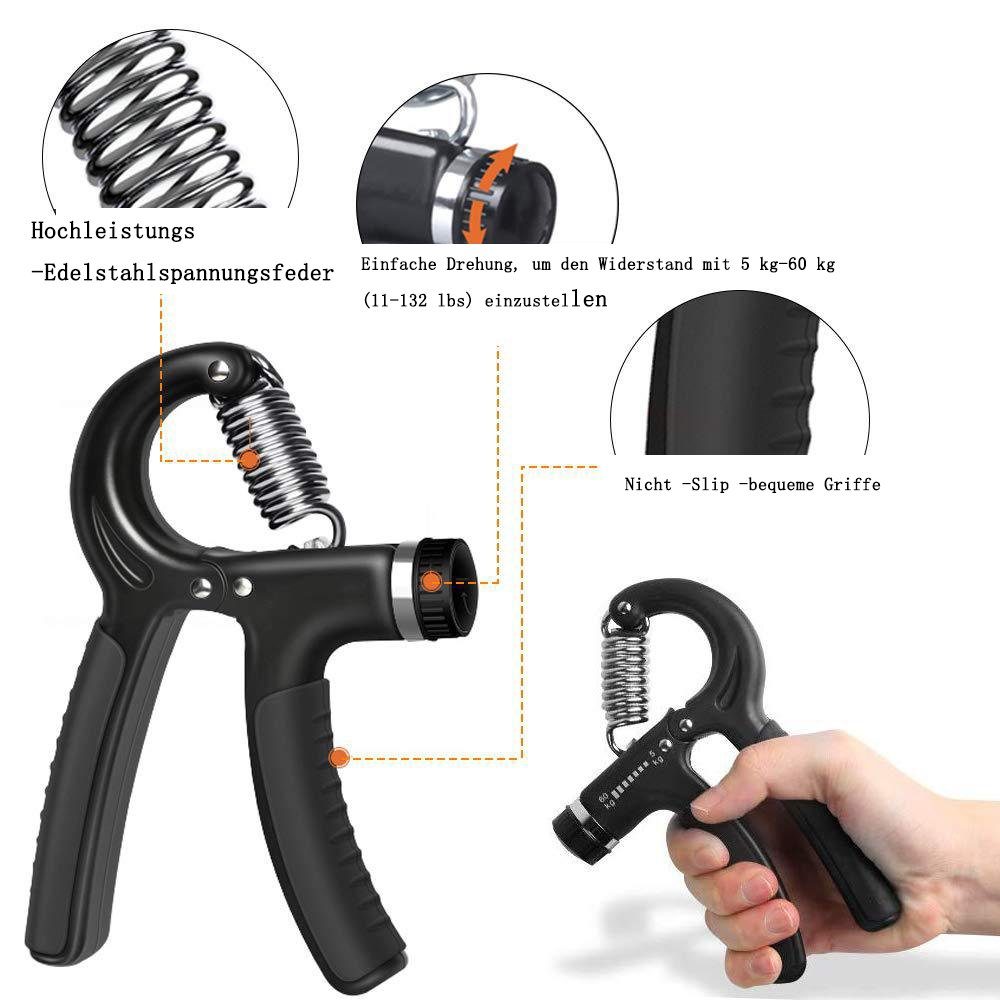 GelldG Multitrainer Handtrainer Fingertrainer, Griffkraft Trainer Trainingsset – 5er-Pack
