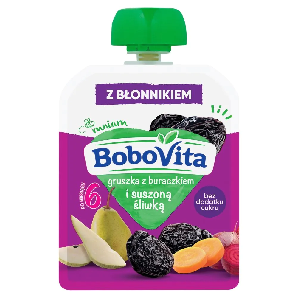 Bobovita Αχλάδι Παντζάρι και Αποξηραμένο Δαμάσκηνο - Επιδόρπιο 80 γρ.