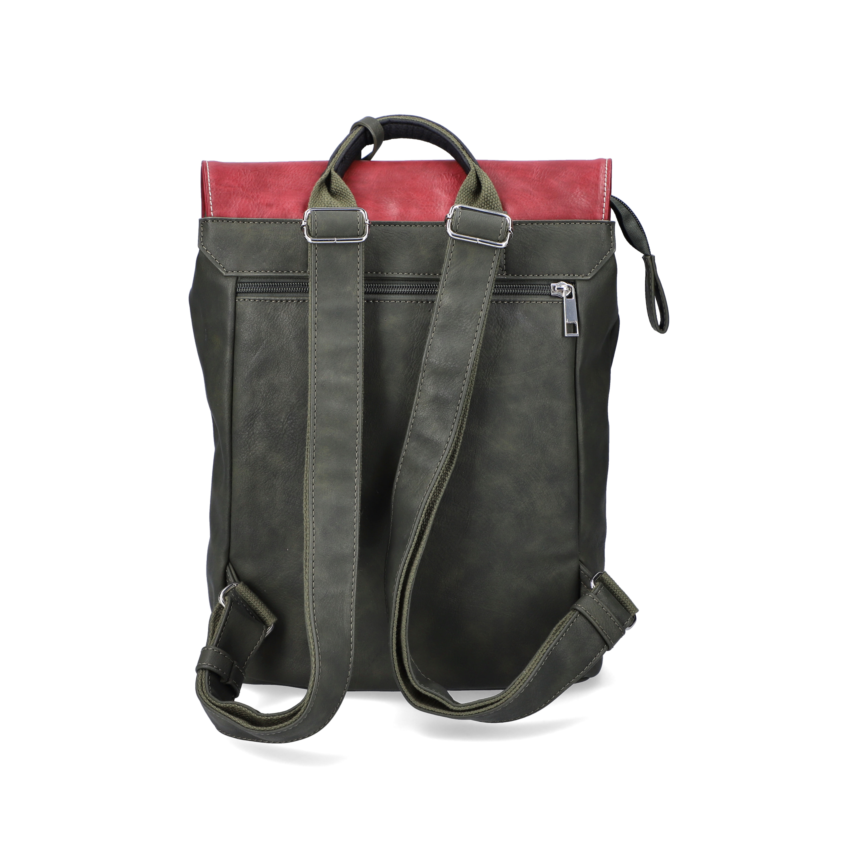 Rieker | Rucksack khaki-kirschrot