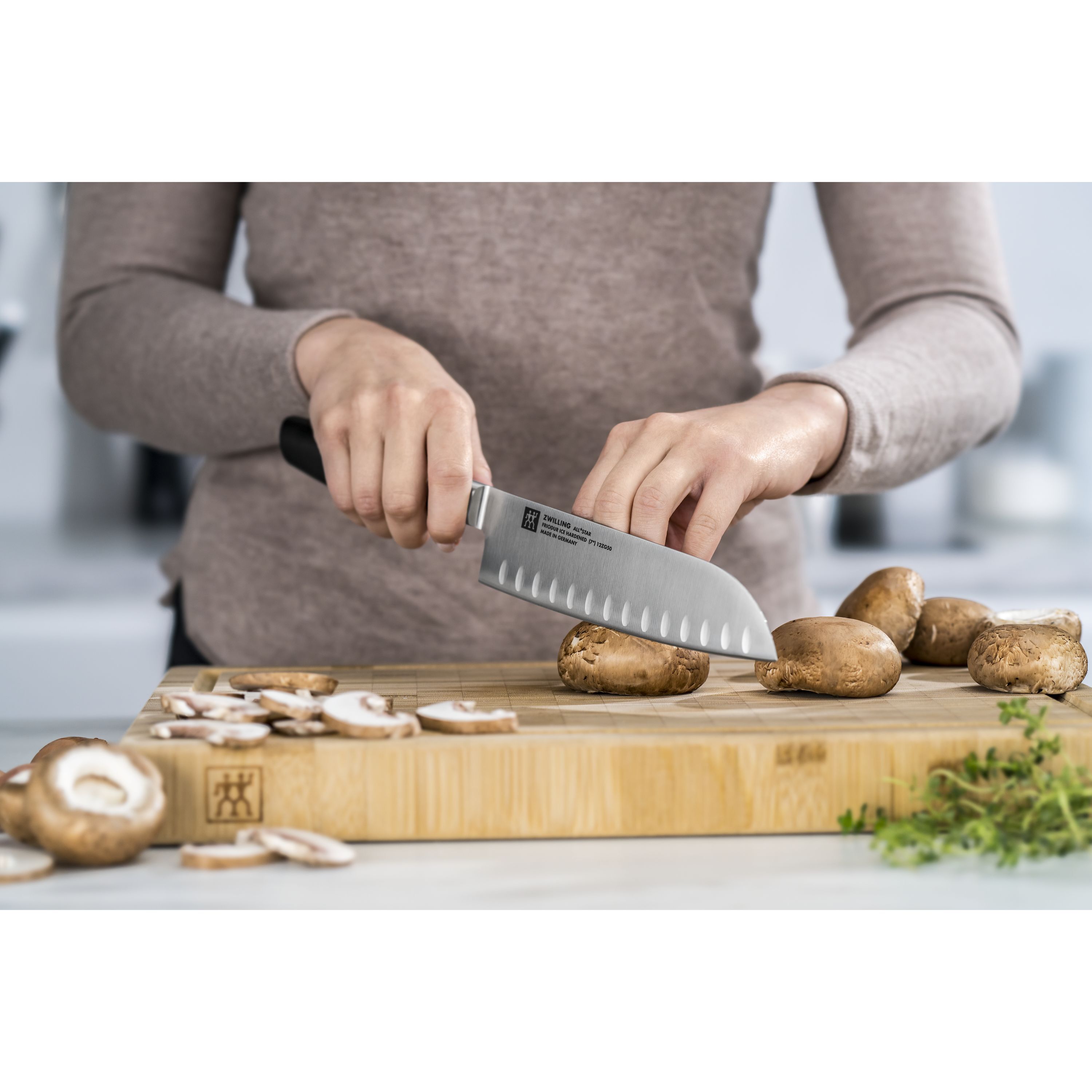Santokumesser 18 cm, Silber