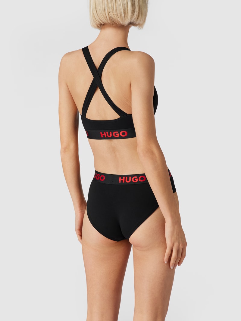 Bustier mit Logo-Bund in schwarz