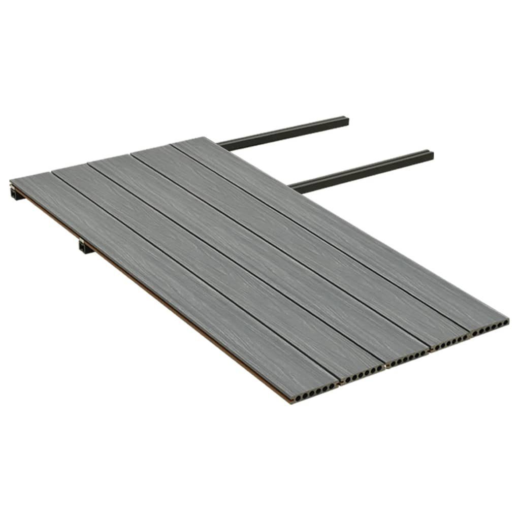 Teppichboden WPC Terrassendielen mit Zubehör Braun und Grau 10 m² 2,2 m, vidaXL