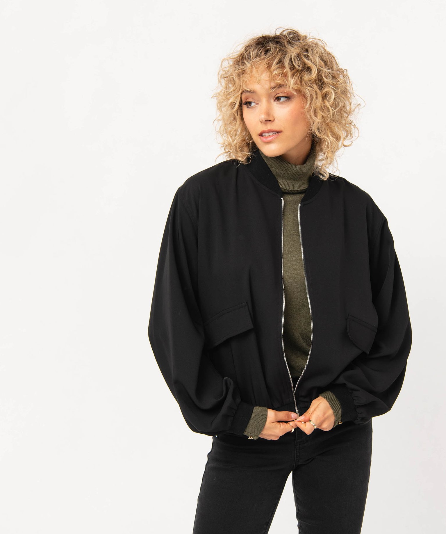 Chemise zippée faon blouson femme noir | GEMO