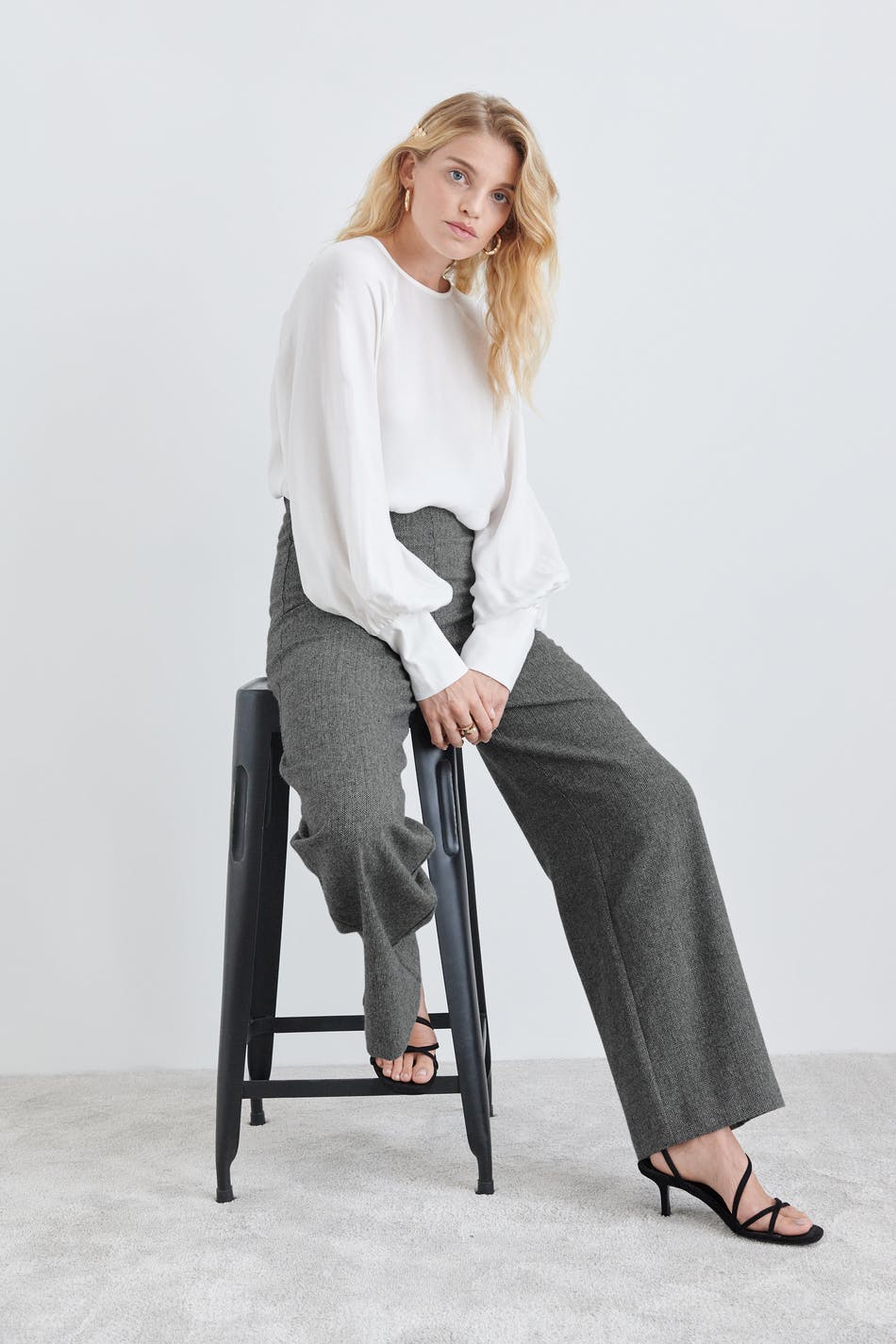 Bella fishbone trousers