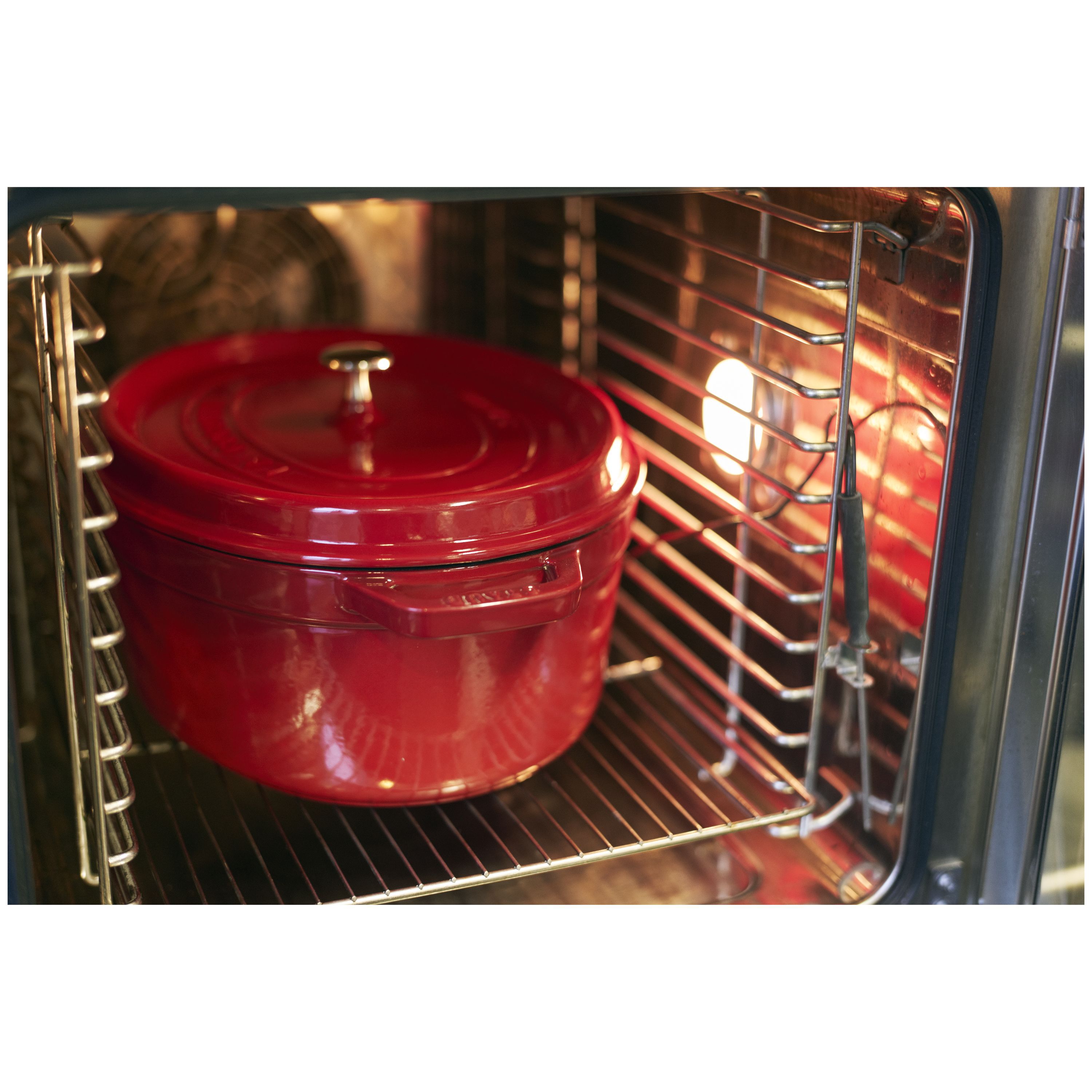 Cocotte 33 cm, oval, Kirsch-Rot, Gusseisen