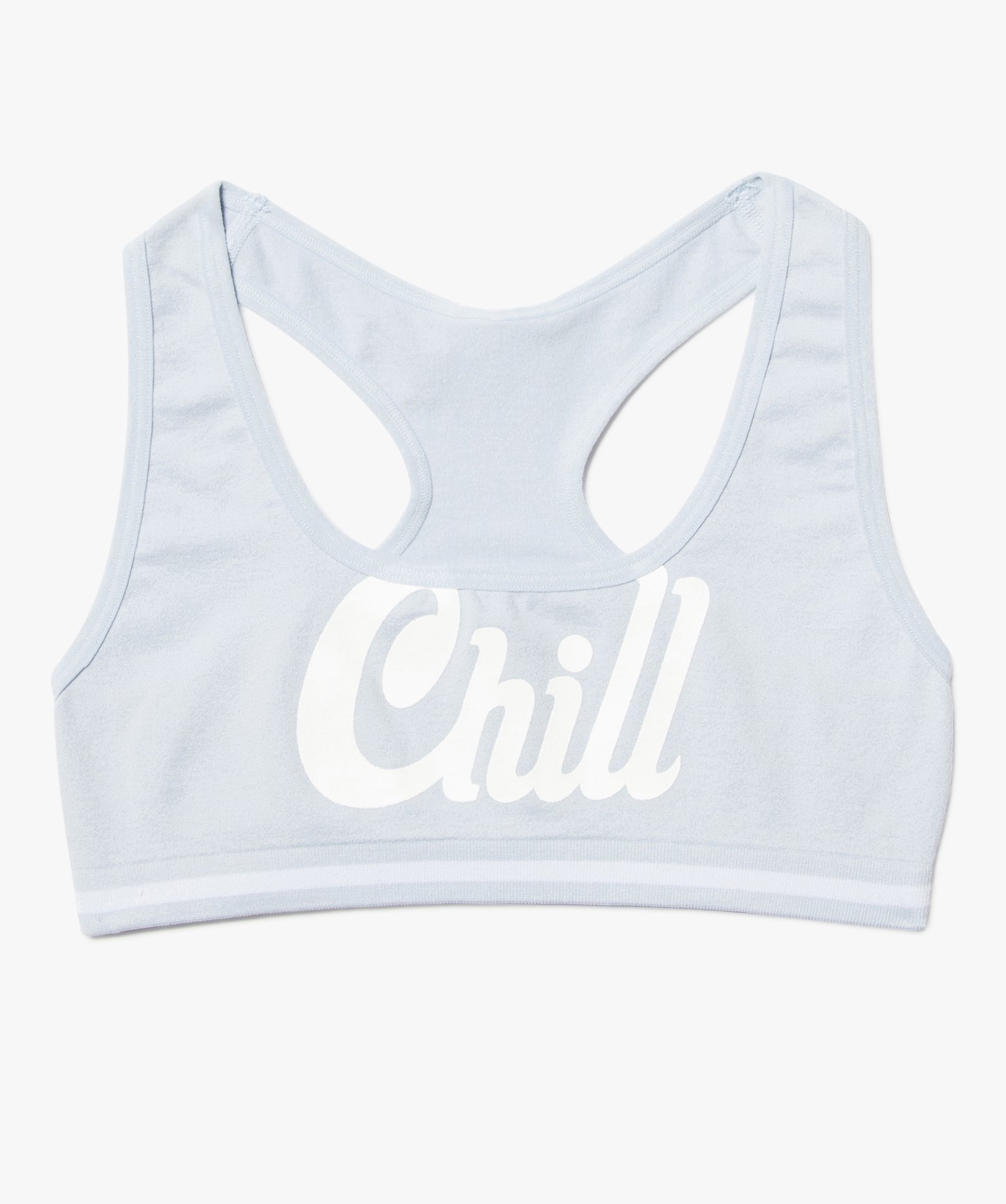 Brassière fille en microfibre imprimé avec dos nageur bleu | GEMO