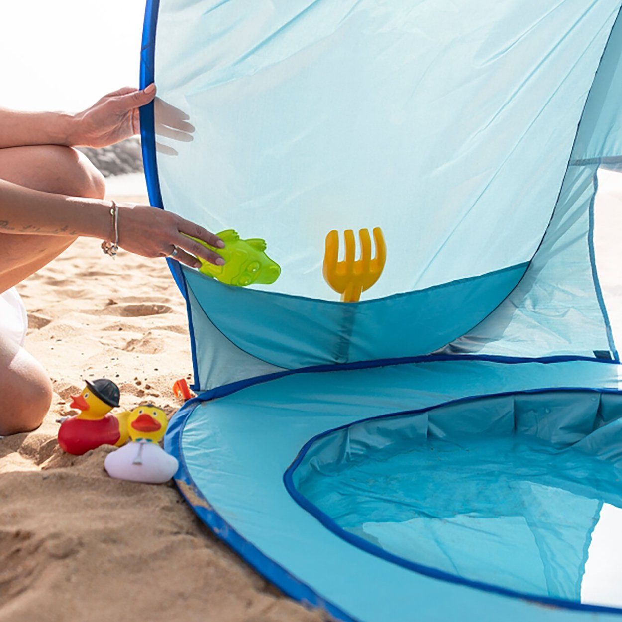 InnovaGoods Strandmuschel STRANDZELT FÜR KINDER MIT POOL MUSCHEL