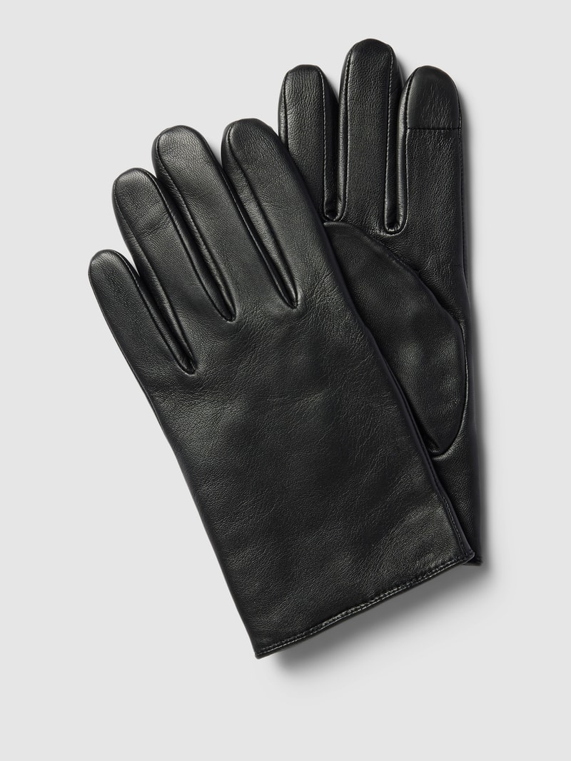 Handschuhe aus Lammleder mit Label-Detail in schwarz