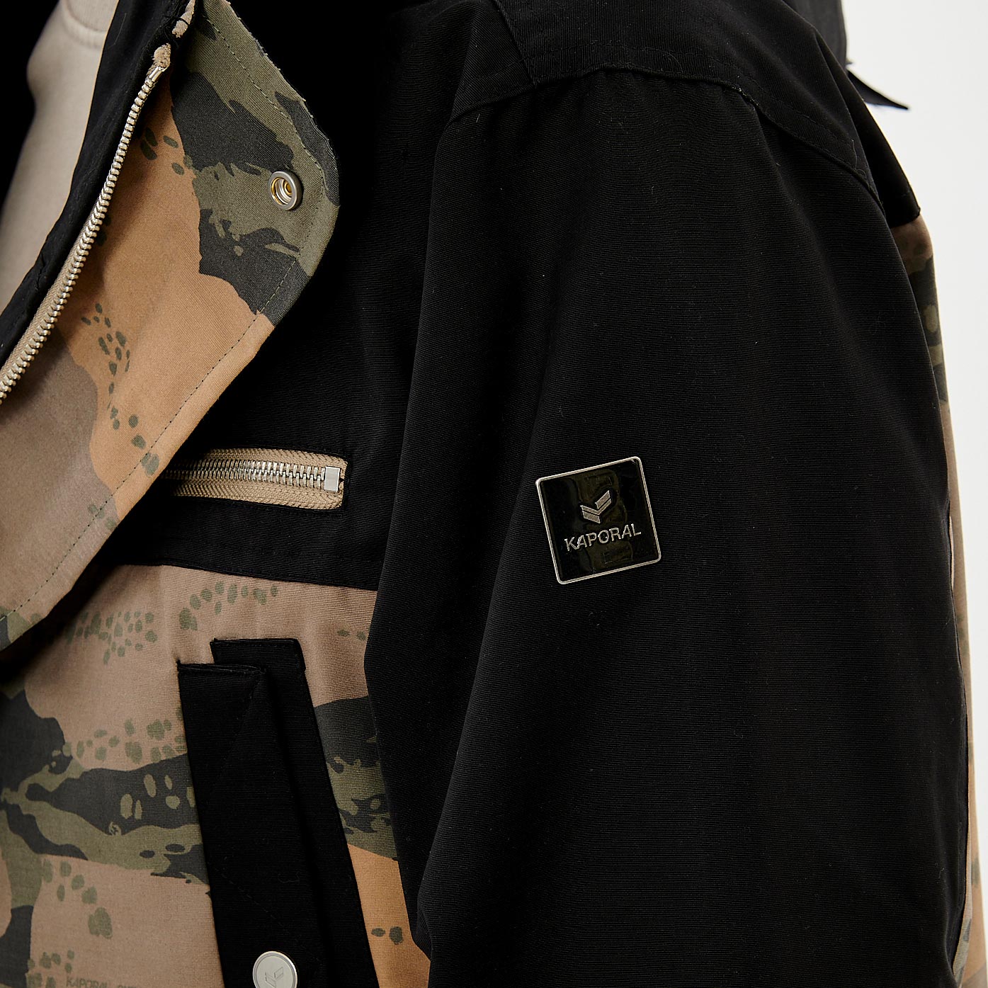 NABIA  Parka noire et camouflage Homme