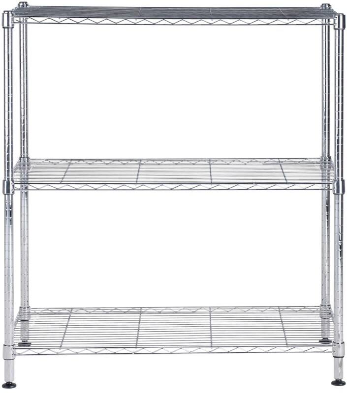 Alba Mobi Lagerregal mit 3 Ebenen Chrom 900 x 900 x 350 mm