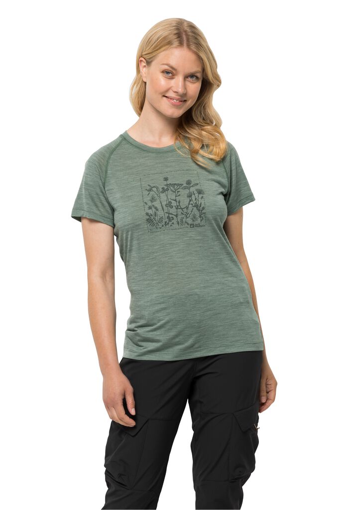 KAMMWEG GRAPHIC S/S W Damen T-shirt aus Merinowolle