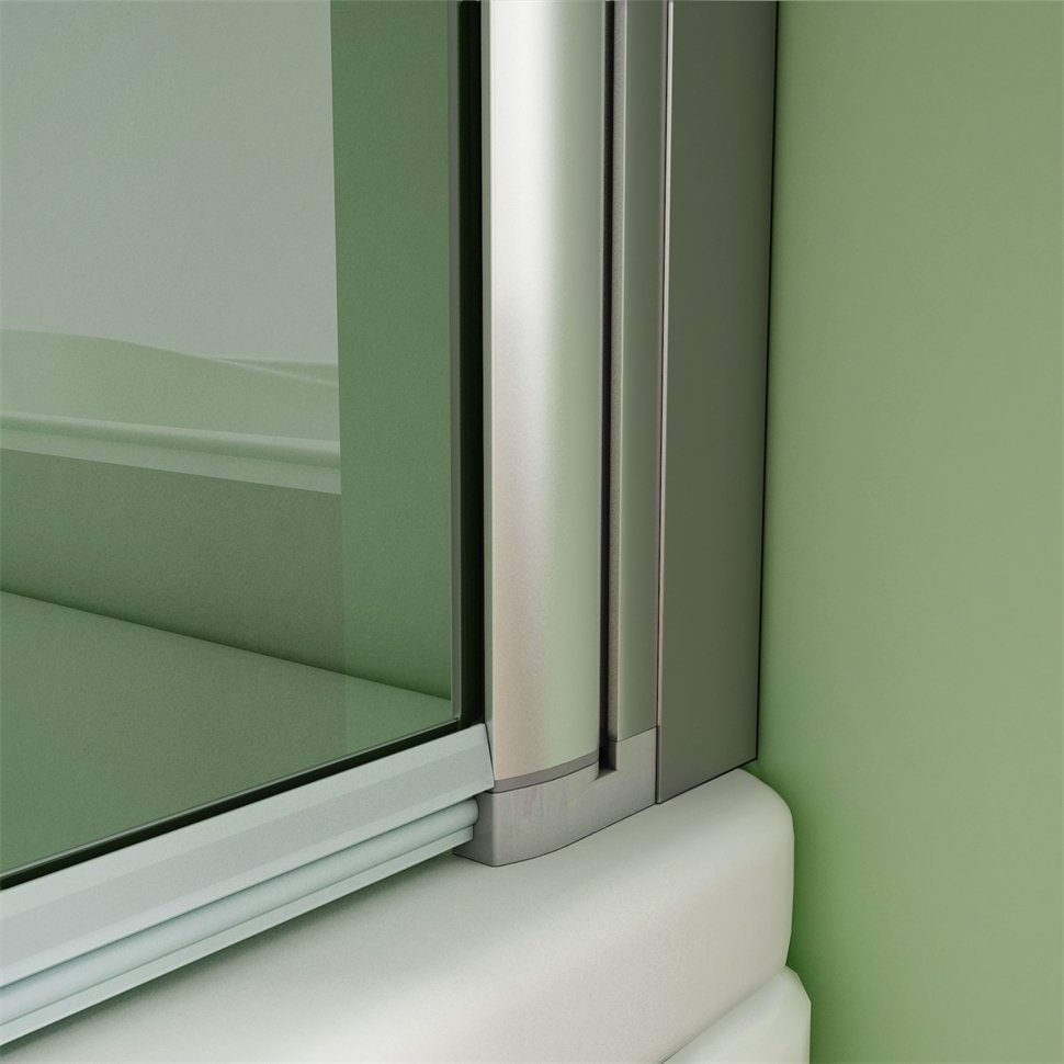 duschspa Badewannenaufsatz Faltwand Badewannenaufsatz mit weißen Streifen Glaswand auf Badewanne, Einscheibensicherheitsglas, Sicherheitsglas, (Set), Breite 120cm, Höhe 140cm, Glas