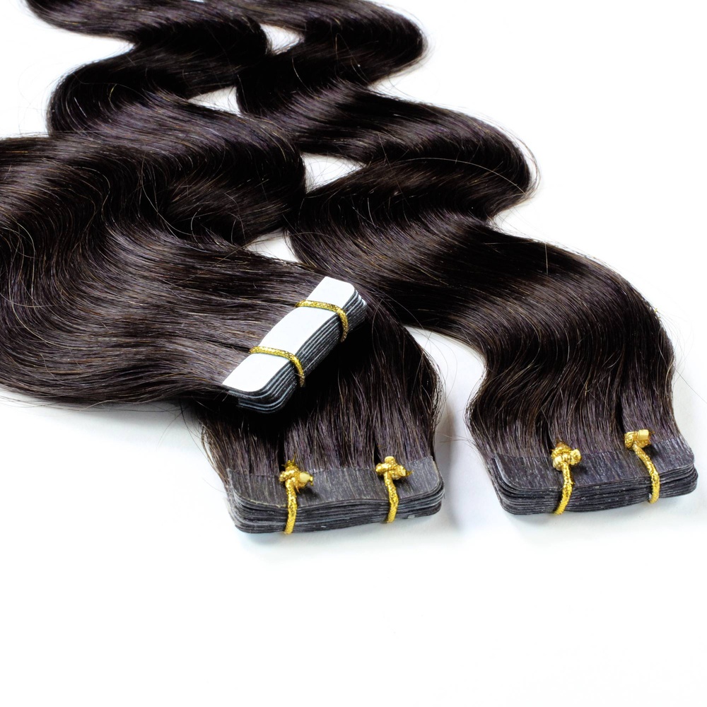 hair2heart Extensions adhésives cheveux naturels #2 Marron foncé extensions