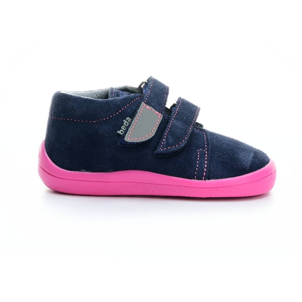 Beda Elisha mit Membran und Hinterkappe (BF 0001/W/M/OP/FW) dunkelblaue Barfuß-Stiefeletten