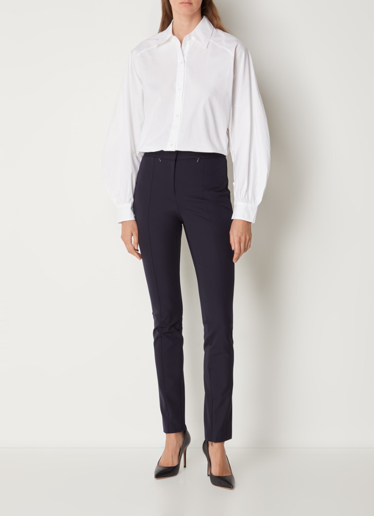 Pantaloni Hugo Boss Tukeva, mulați, cu talie înaltă și cu buzunare laterale.