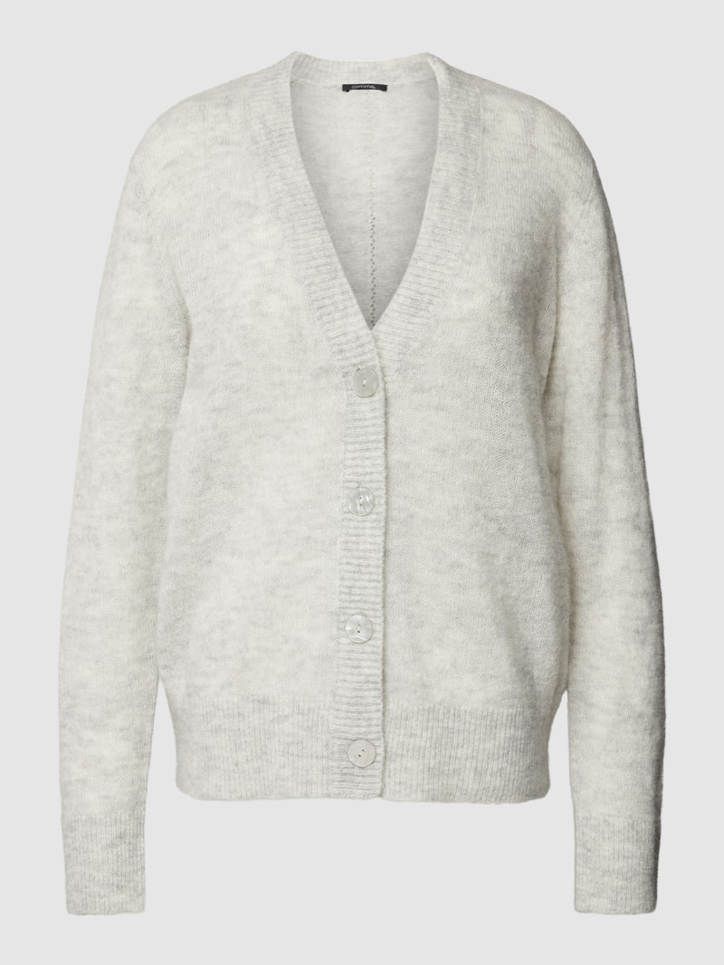 Strickcardigan in melierter Optik in hellgrau meliert