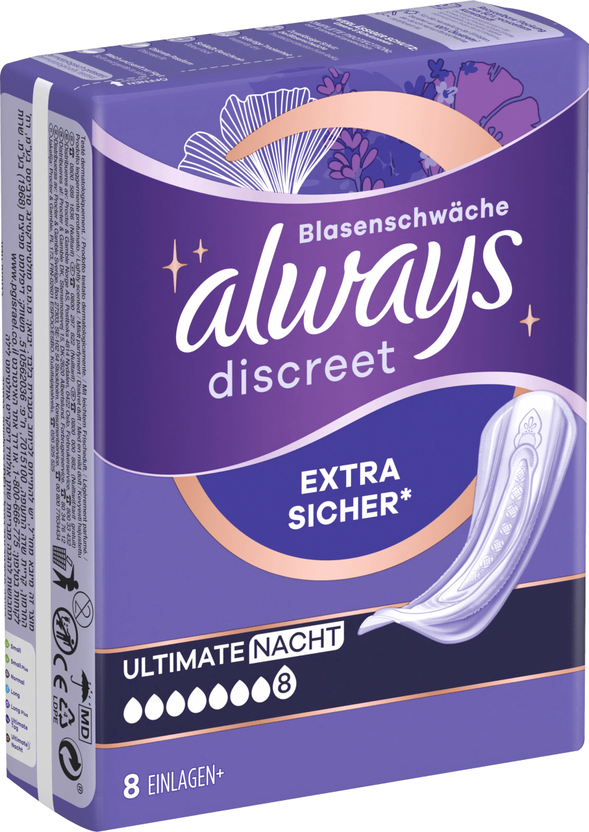 discreet Inkontinenz Ultimate Nacht, 8 St