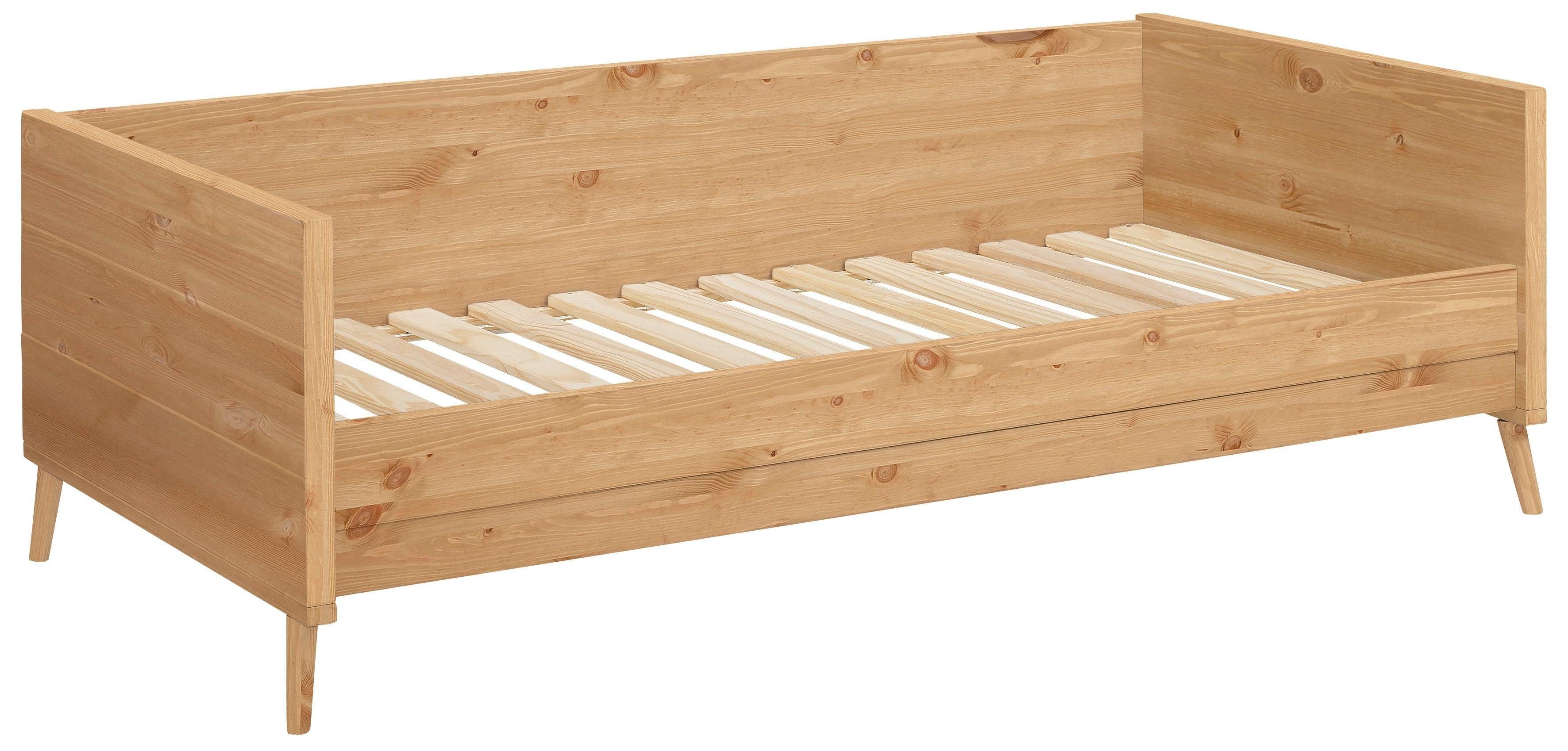 Lüttenhütt Jugendbett Ellen, aus massivem Kiefernholz, in 2 verschiedenen Farben, mit Holzfüßen