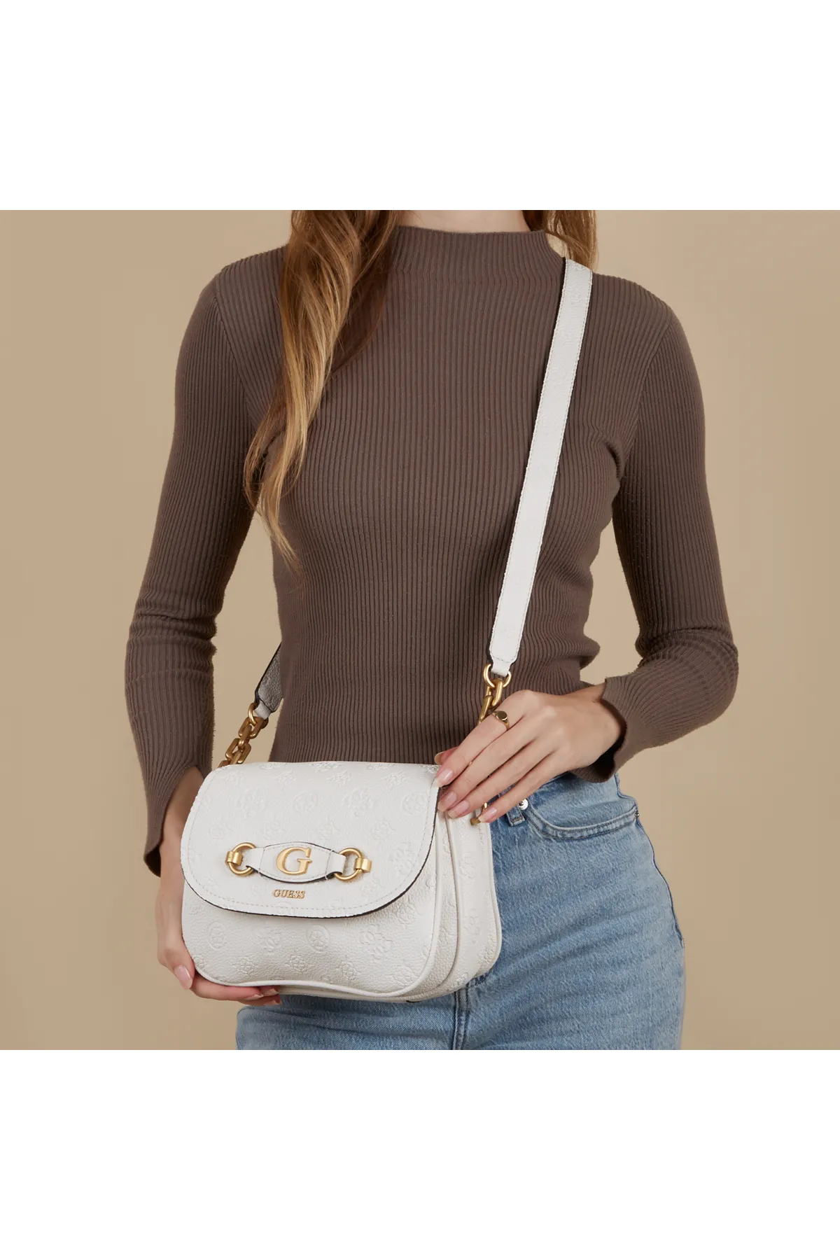 Guess  Izzy Damen Umhängetasche Weiß Hwpd92-9200-stl